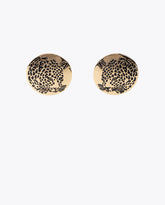 Tiger Face Button Earrings